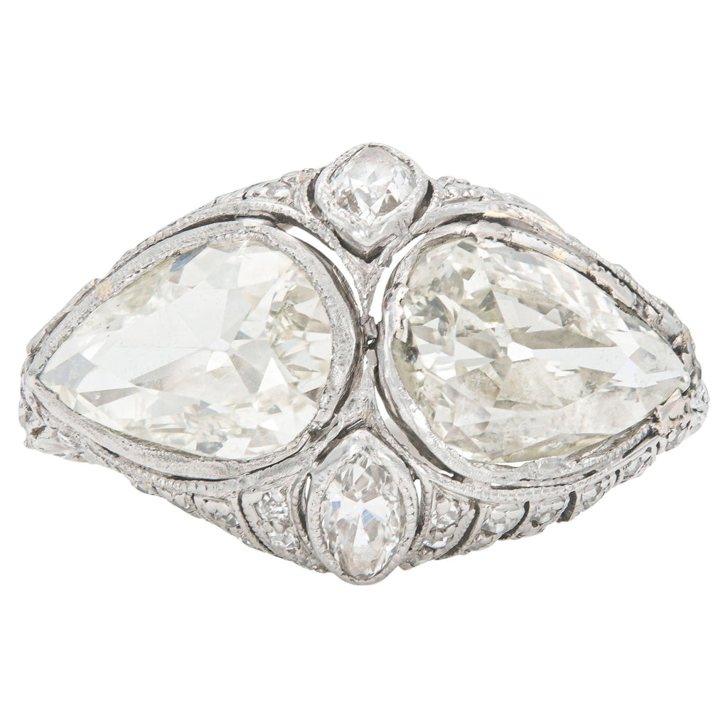 Example of Antique Ring using two pear diamonds