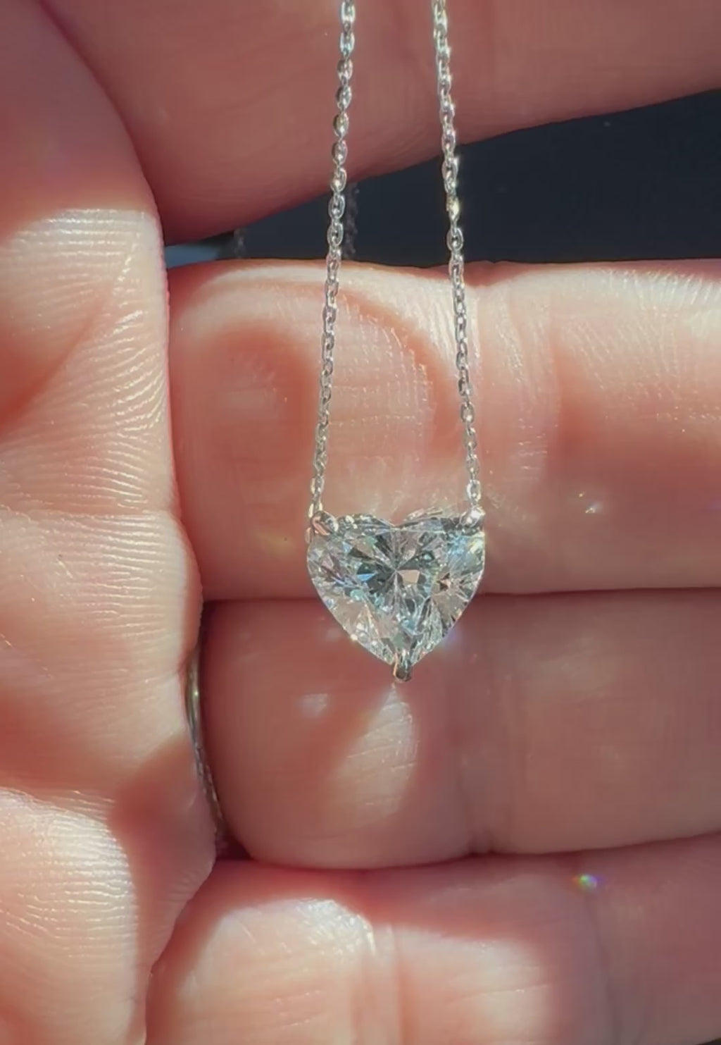 Custom- Heart Slider Pendant in Platinum