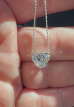 Custom- Heart Slider Pendant in Platinum